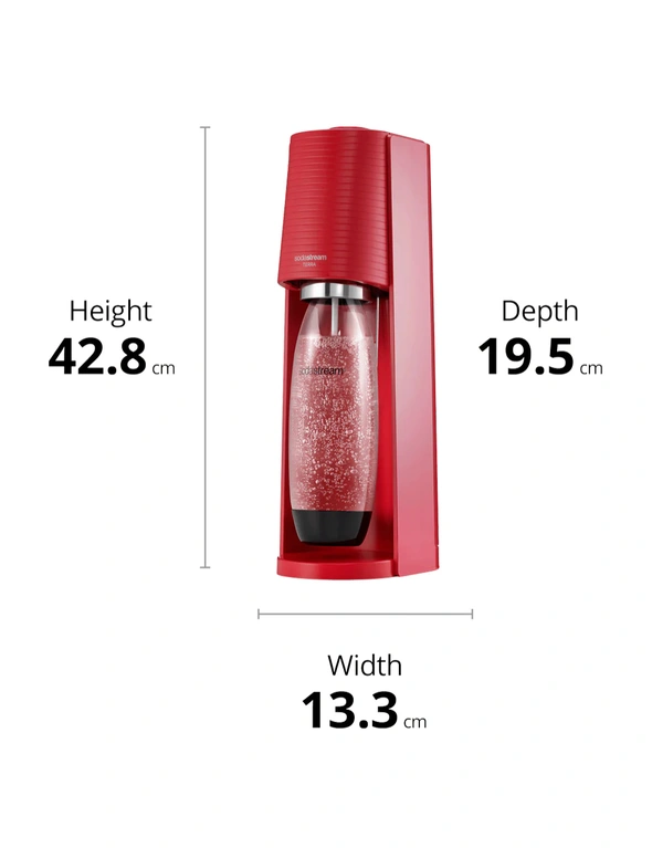 SodaStream Terra Classic Sparkling Water Maker w/60L Cylinder/1L Bottle Red, hi-res image number null