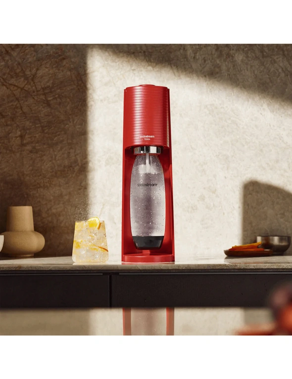 SodaStream Terra Classic Sparkling Water Maker w/60L Cylinder/1L Bottle Red, hi-res image number null