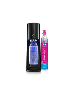 SodaStream E-Terra Automatic Sparkling Water Maker w/60L Cylinder/1L Bottle BLK