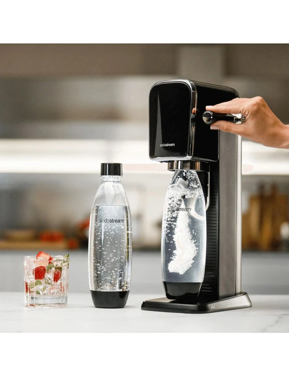 SodaStream Art Sparkling Fizzy Water/Soda Drink Maker Black 60L w/1L Bottle, hi-res image number null
