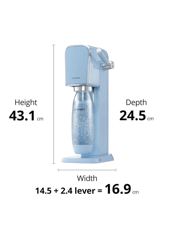 SodaStream Art Sparkling Water Maker w/60L Gas Cylinder & 1L Bottle Blue, hi-res image number null
