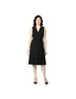 Yvonne Adele Women's Size 14 Can You Rap Jersey Sleeveless Wrap Dress Black, hi-res