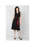 Yvonne Adele Women's Size 14 Can You Rap Jersey Sleeveless Wrap Dress Black, hi-res