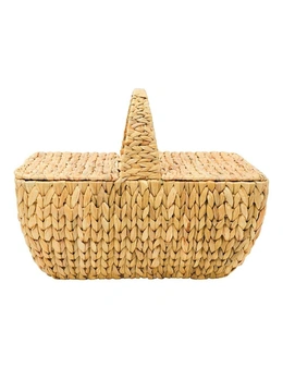 Annabel Trends Water Hyacinth 47x37cm Picnic Basket Storage Carrier Natural