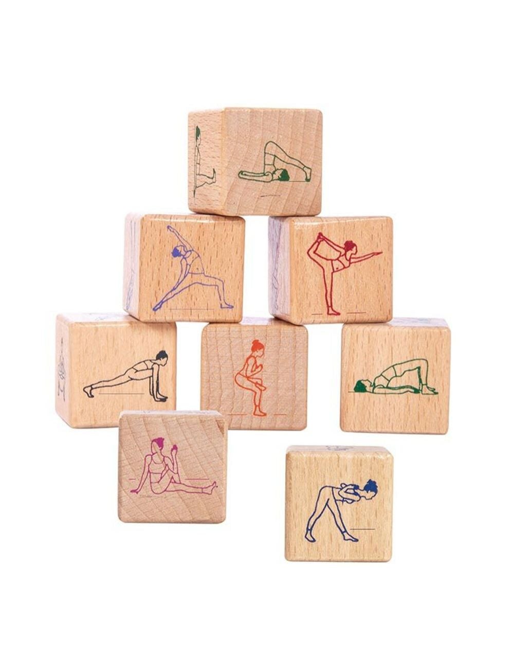 8pc Is Gift Wooden Yoga Dice Set