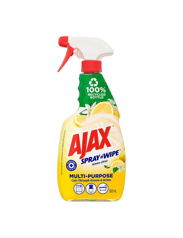 4PK Ajax 500ml Spray n Wipe Trigger Multi Purpose Lemon Citrus, hi-res image number null