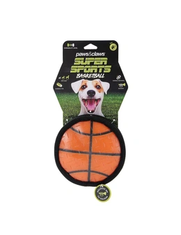Paws & Claws 15cm Super Sports TPR Covered Oxford Basketball Pet Toy w/ Squeaker