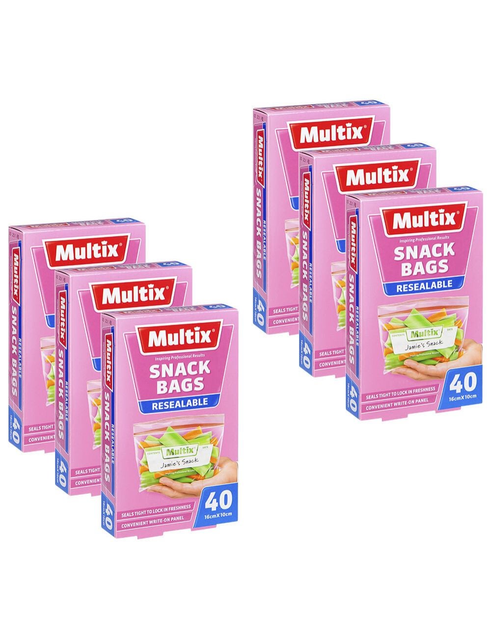 Multix Resealable Portion Control Snack Bags 60 Pack