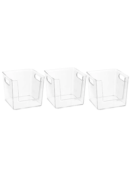3x Box Sweden Crystal 6.5x14.5cm Pick Container Storage Home Organiser Small CLR