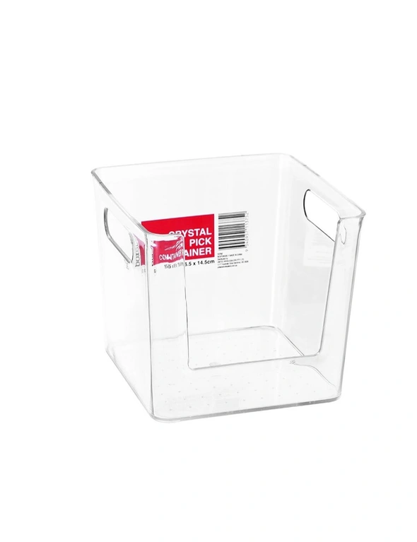 3x Box Sweden Crystal 6.5x14.5cm Pick Container Storage Home Organiser Small CLR, hi-res image number null