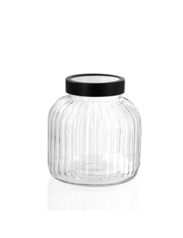 2x Lemon & Lime Brooklyn 3L/19cm Glass Jar Container Food Storage w/ Lid Clear