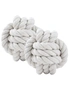2x Paws & Claws Pet 7.5cm Eco Rope Knotted Ball Interactive  Dog Chew Toy White, hi-res