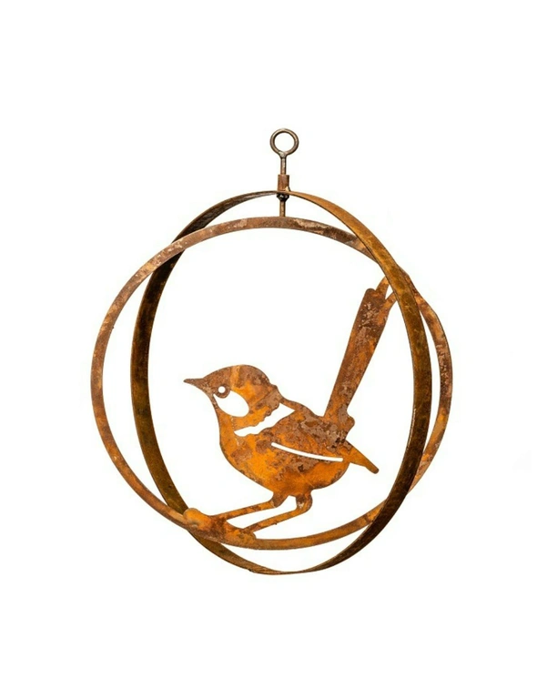 Garden 35cm Double Swiveling Ring Bird Hanging Outdoor Ornament Decor Assorted, hi-res image number null