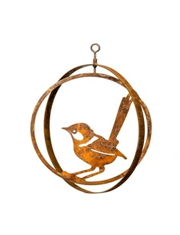 Garden 35cm Double Swiveling Ring Bird Hanging Outdoor Ornament Decor Assorted