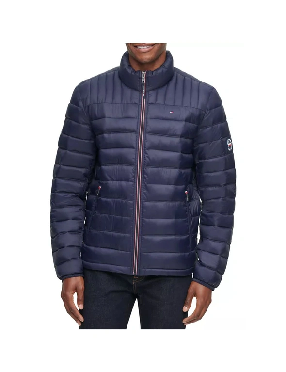 Tommy Hilfiger Size M Men's Winter Packable Jacket Quilted Nylon Midnight Navy, hi-res image number null