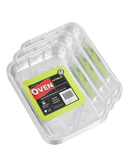 30pc Lemon & Lime 31.5cm Foil Tray BBQ/Oven Rectangle Roasting/Baking Container