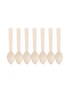 160pc Lemon & Lime Eco 11cm Disposable Dinner Wooden Tea Spoons Cutlery Catering, hi-res