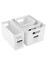 2x Box Sweden Crystal Encore 21cm Container Organiser Tray w/ Handles Medium WHT, hi-res