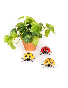 4x Hanging Ladybug w/ Hook Small Outdoor Ornament Yard/Patio Garden Decor Assort