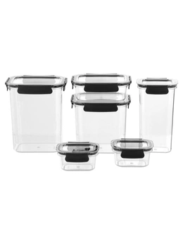 6pc Lemon And Lime Crystal Fresh Air-Tight Food Rice Pasta Storage Containers