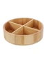 2x Boxsweden Bamboo 4-Section Round Turntable Storage Organiser Rotating Tray, hi-res