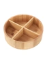 2x Boxsweden Bamboo 4-Section Round Turntable Storage Organiser Rotating Tray, hi-res