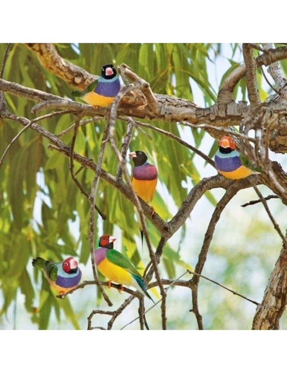 3x Gouldian Finches 11cm Polyresin Large w/ Metal Feet Outdoor Garden Decor Asst, hi-res image number null