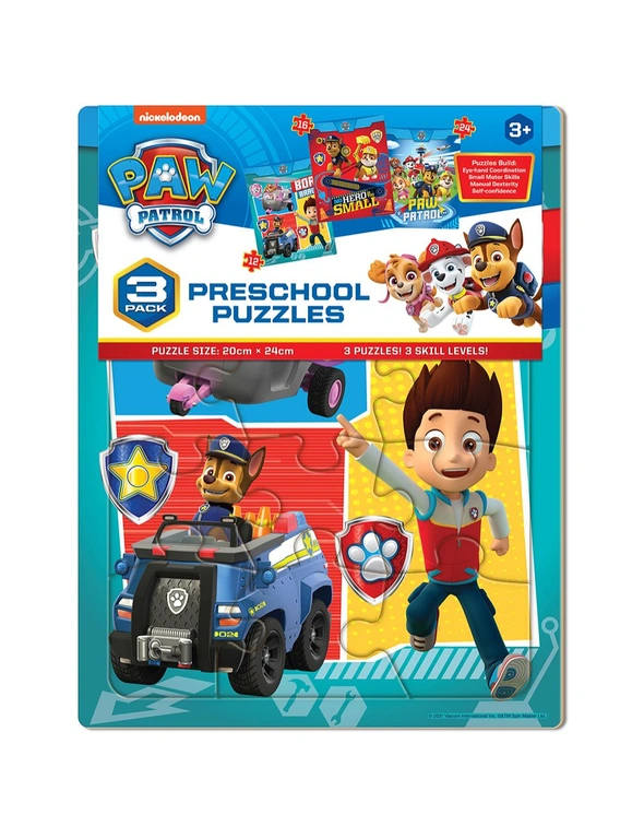 3pc Paw Patrol Preschool 24x20cm Jigsaw Puzzles Kids Educational Game Toy 3y+, hi-res image number null