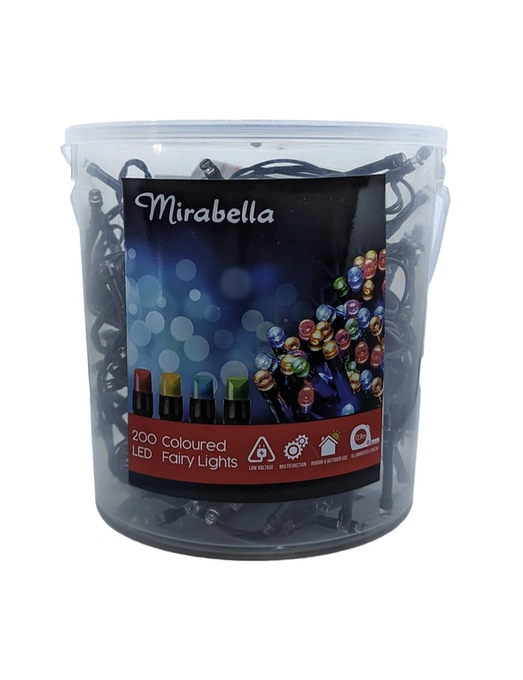 200pc Mirabella LED Multicoloured Party/Christmas Fairy Lghts Low Voltage, hi-res image number null