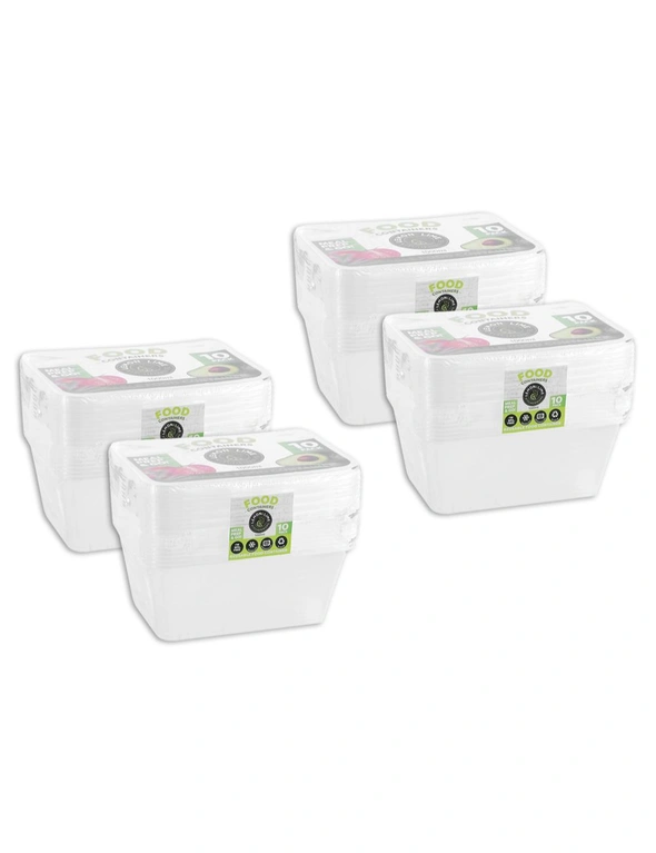 40pc Lemon & Lime Reusable Takeaway Food Storage Container Box Rectangular 1L, hi-res image number null