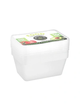 40pc Lemon & Lime Reusable Takeaway Food Storage Container Box Rectangular 1L