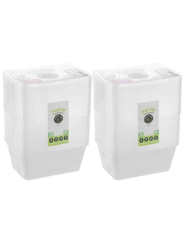 2x 25PK Lemon & Lime Reusable 1L Rectangle Food Container/Storage w/ Lid Clear