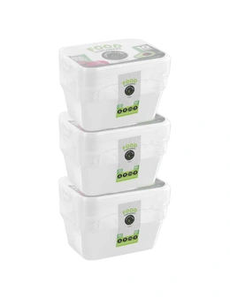 3x 10PK Lemon & Lime Reusable 1.5L Rectangle Food Container/Storage w/ Lid CLR