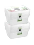 2x 8PK Lemon & Lime Reusable 2L Rectangle Food Container/Storage w/ Lid Clear, hi-res