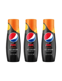 3x SodaStream Soda Mix Pepsi Max Mango Flavour Sparkling Water Syrup 440ml