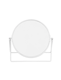 Box Sweden Bano 19.5cm Double Side Cosmetic Mirror On Stand Bathroom Vanity WHT