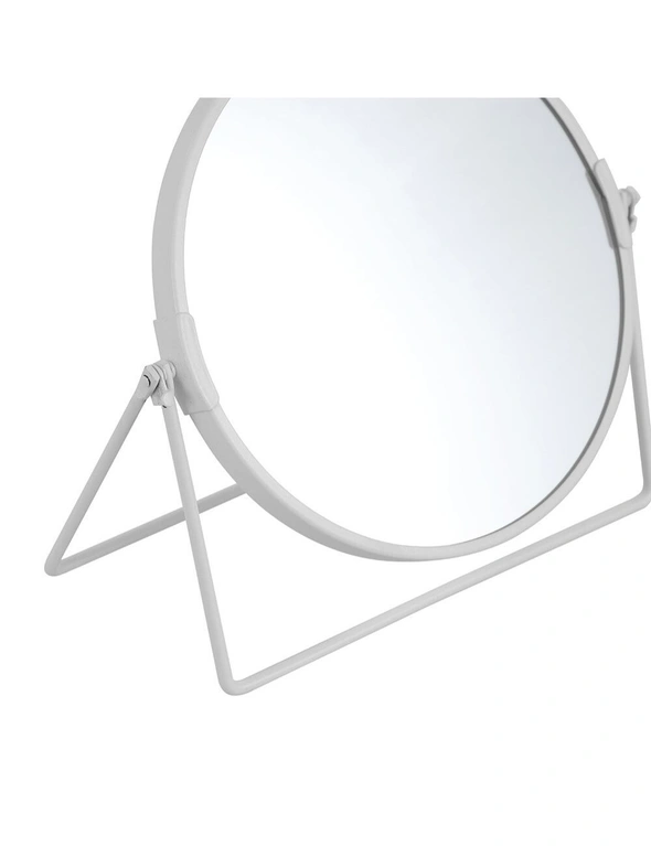 Box Sweden Bano 19.5cm Double Side Cosmetic Mirror On Stand Bathroom Vanity WHT, hi-res image number null