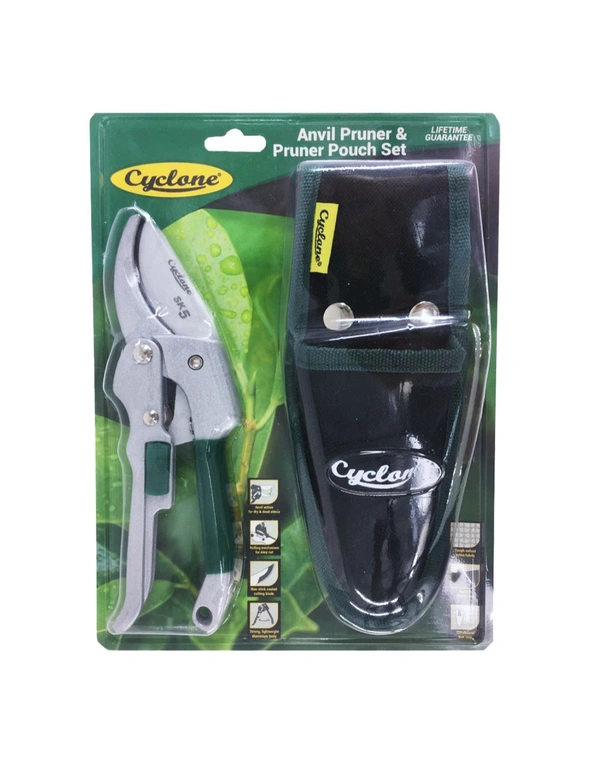 2pc Cyclone Anvil Pruner & Pouch Set Plant/Flowers Cutting/Gardening/Pruning, hi-res image number null