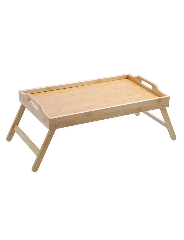 Boxsweden 50x22.5cm Bamboo Foldaway Breakfast in Bed Table Lap Serving Tray, hi-res image number null