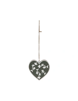Amalfi 15cm Ambretta Hanging Heart Charm Olive/Cream Decorative Home Decor