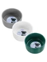 3x Paws & Claws 16cm/950ml Food/Water Ceramic Pet Bowl Assorted White/Green/Grey, hi-res