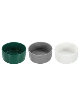 2x Paws & Claws 19cm/1.8L Food/Water Ceramic Pet Bowl Assorted White/Green/Grey