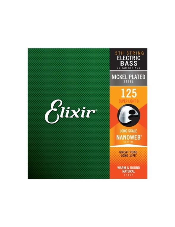 Elixir #15425 Bass Guitar Musical Instrument Nano Coating 0.125 Single String, hi-res image number null