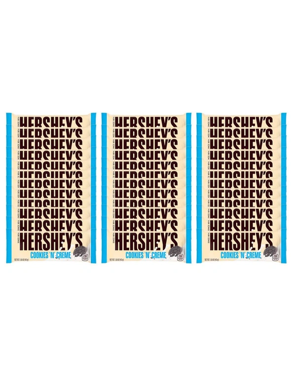 Hershey's 43g (1.58kg) Cookies 'N' Cream Chocolate Bar 36pc, hi-res image number null