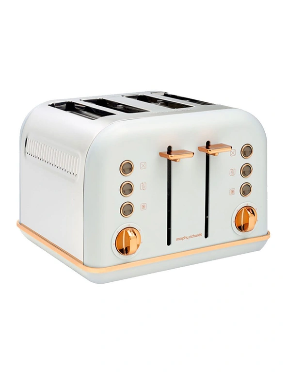 Morphy Richards 1880W Accents Rose Gold 4 Slice Bread Toaster Ocean Grey, hi-res image number null