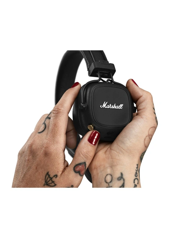 Marshall Major IV Portable On-Ear Wireless Bluetooth Headphones For Phones Black, hi-res image number null