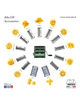 Marcato Spaghetti Cutter Accessories For Atlas 150 Pasta Machine Maker Silver
