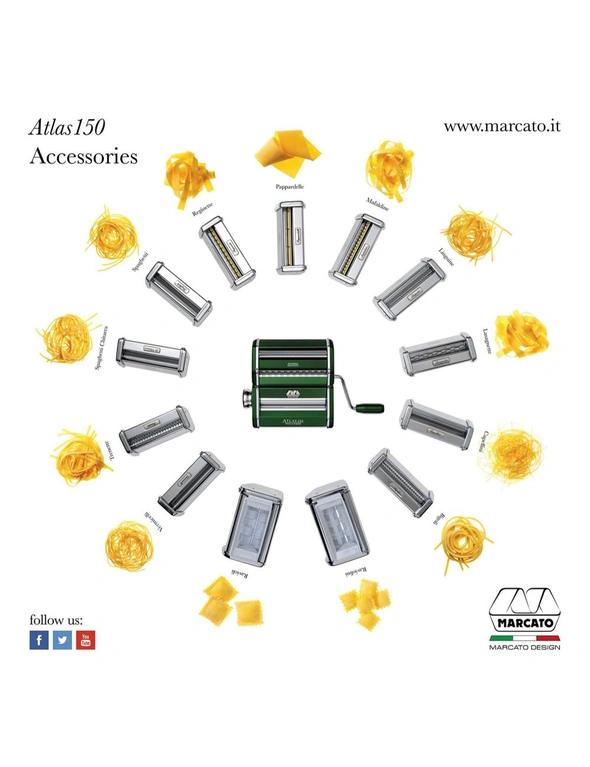 Marcato 1.2cm Reginette Cutter Accessories For Atlas 150 Pasta Machine Silver, hi-res image number null