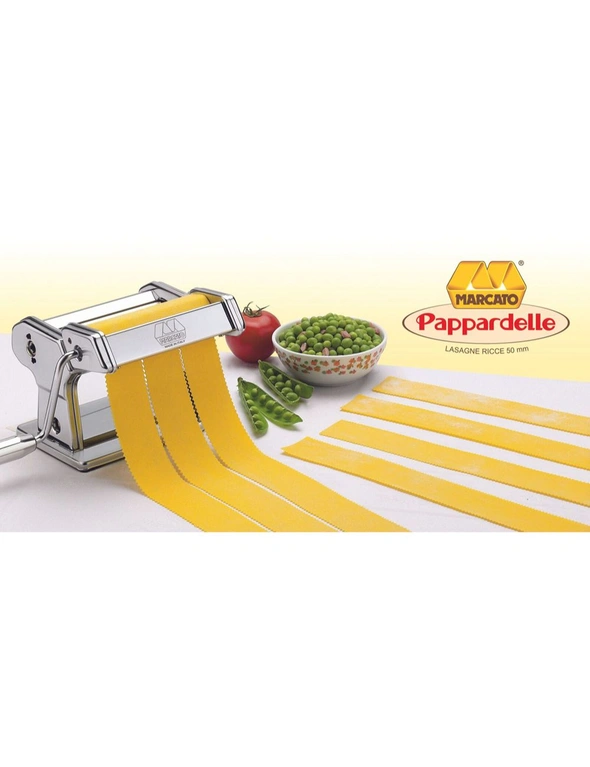 Marcato Accessories 5cm Pappardelle Pasta Machine Maker Baking/Kitchen Silver, hi-res image number null