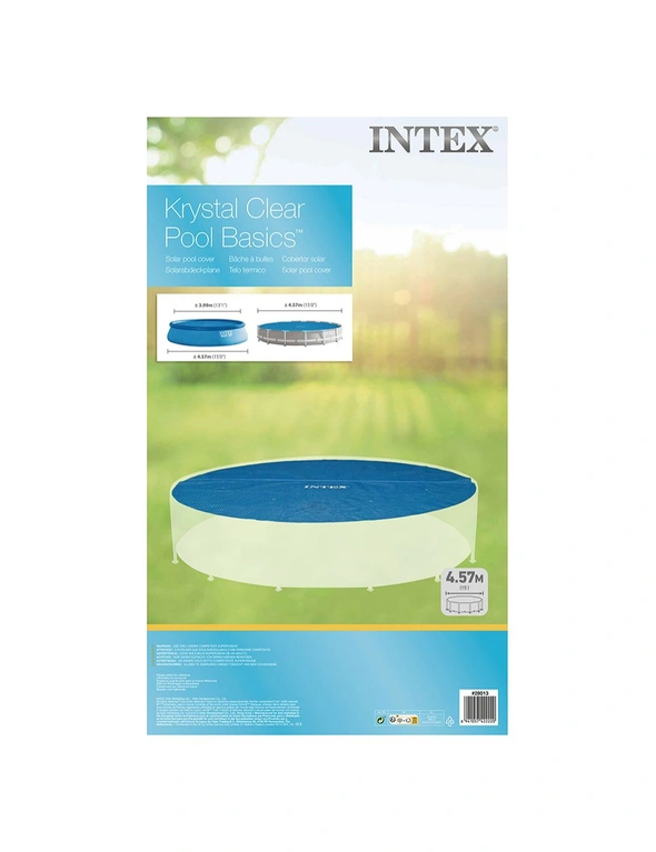 Intex 4.57M Above Ground Round Solar Heating Outdoor Pool Protective Cover Set, hi-res image number null